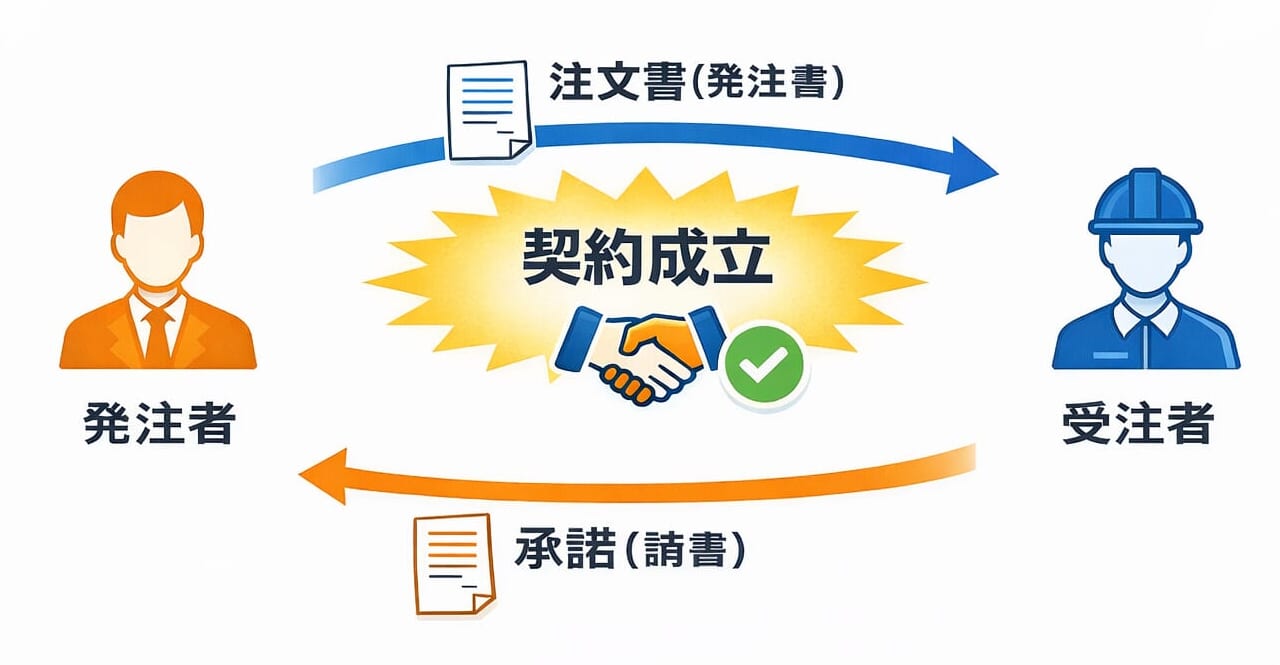 注文書請書の関係。契約成立の流れ