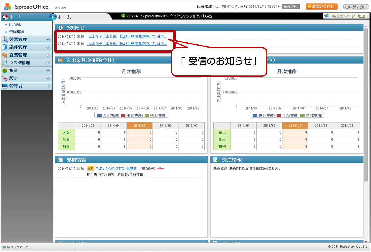 MFG受信のお知らせ